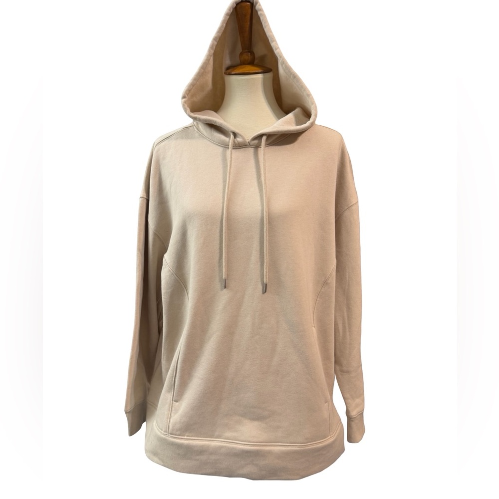Ava & Viv Beige Hooded Pullover Sweatshirt XXL Kangaroo Pocket Sustainable